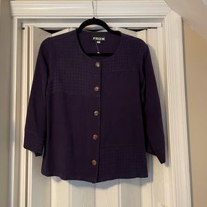 Froxx Plum Textured Button Down Top. NWOT